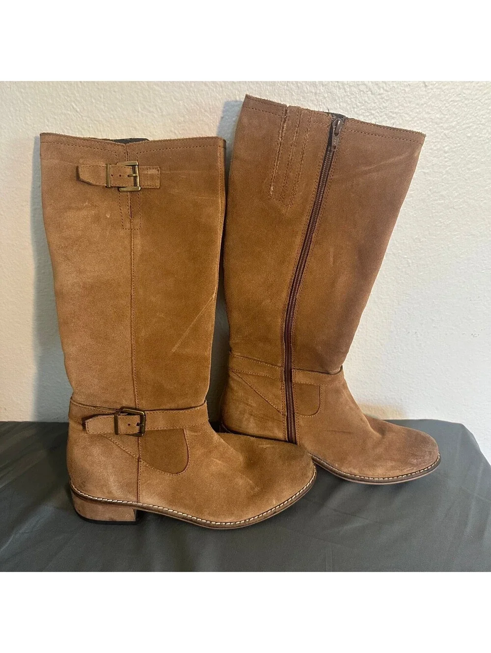 Earth Woodland Hardwick Knee High Boots Tan Suede